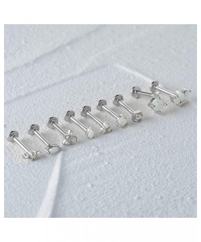 Solid 925 Sterling Silver Flat Back Stud Earrings, 16 Gauge Cartilage Helix Piercing One Piece YCZ209S $9.85 Earrings