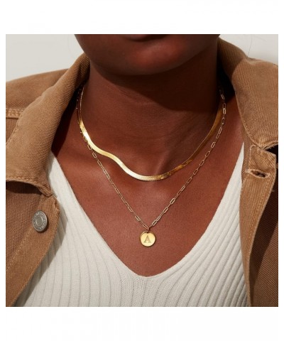 Initial Necklaces for Women, Gold Layered Necklaces for Women, Initial Necklace, 18K Gold Plated Paperclip Chain Necklaces fo...