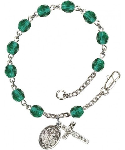 December Birth Month Bead Rosary Bracelet with Patron Saint Petite Charm, 7 1/2 Inch Saint Peter Nolasco $39.85 Bracelets