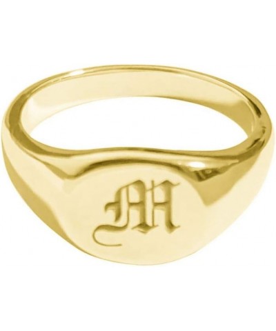 Personalized 925 Sterling Silver Dainty Old English Initial Signet Ring Custom Made with Any Letter Gold $25.62 Rings