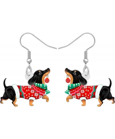 Acrylic Drop Dangle Christmas Gifts Dog Puppy Doggy Earrings Ornaments Decorations Jewelry For Women Accessories Dachshund 3 ...