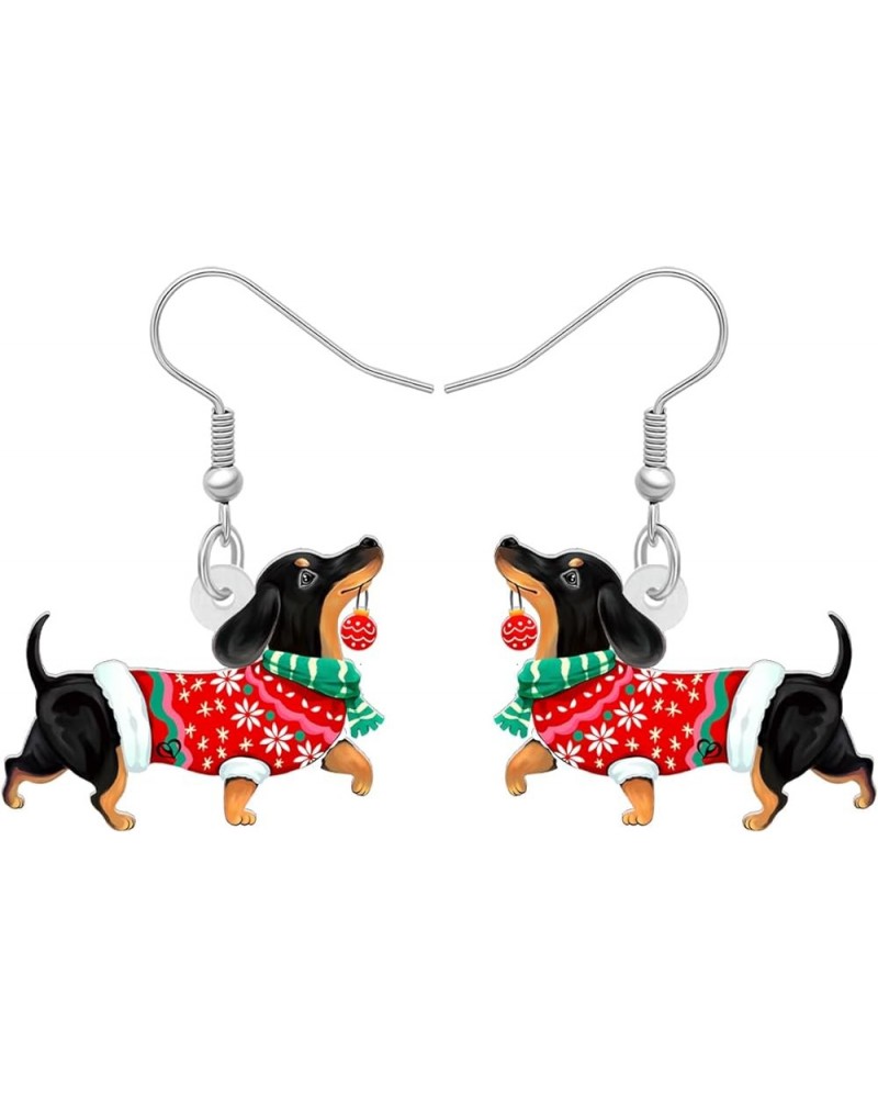 Acrylic Drop Dangle Christmas Gifts Dog Puppy Doggy Earrings Ornaments Decorations Jewelry For Women Accessories Dachshund 3 ...