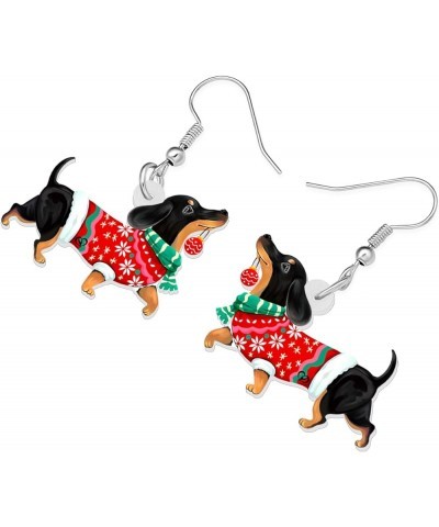 Acrylic Drop Dangle Christmas Gifts Dog Puppy Doggy Earrings Ornaments Decorations Jewelry For Women Accessories Dachshund 3 ...