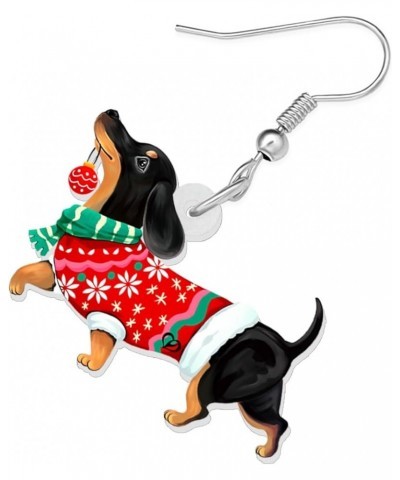 Acrylic Drop Dangle Christmas Gifts Dog Puppy Doggy Earrings Ornaments Decorations Jewelry For Women Accessories Dachshund 3 ...