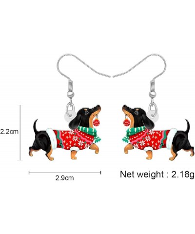 Acrylic Drop Dangle Christmas Gifts Dog Puppy Doggy Earrings Ornaments Decorations Jewelry For Women Accessories Dachshund 3 ...