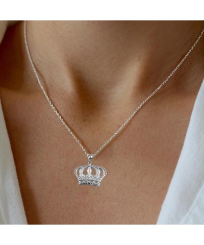 Royal Queen Crown Fluer De Lis Victorian Pendant Pendant Necklace Fine Real Solid 925 Sterling Silver Pendant + 16" Chain $12...