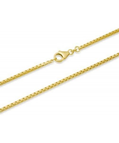 1mm thick 18K gold plated on solid sterling silver 925 Italian diamond cut BOX link style chain necklace bracelet anklet - 15...