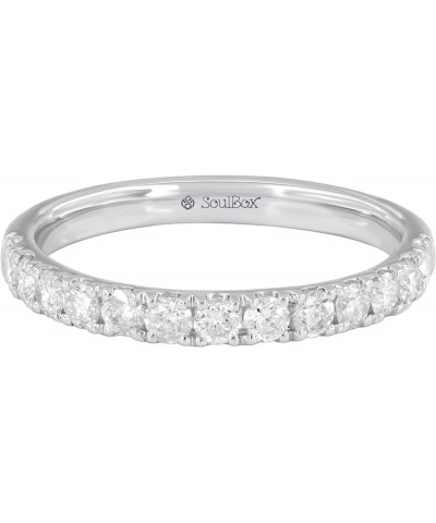 0.75 Carat Half Eternity Round Diamond Wedding Eternity Anniversary Band for Women 10K White Gold $237.91 Rings