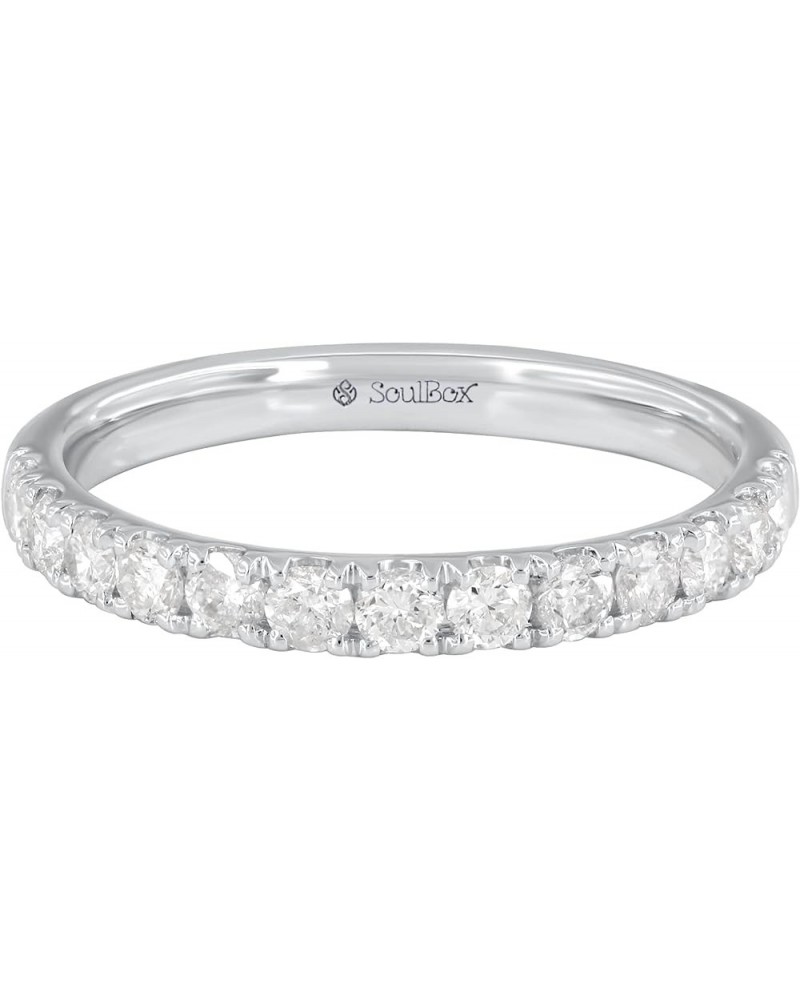 0.75 Carat Half Eternity Round Diamond Wedding Eternity Anniversary Band for Women 10K White Gold $237.91 Rings