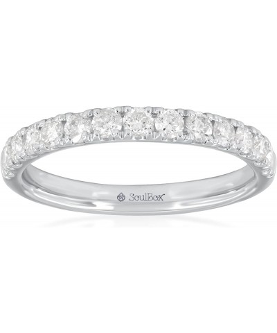 0.75 Carat Half Eternity Round Diamond Wedding Eternity Anniversary Band for Women 10K White Gold $237.91 Rings