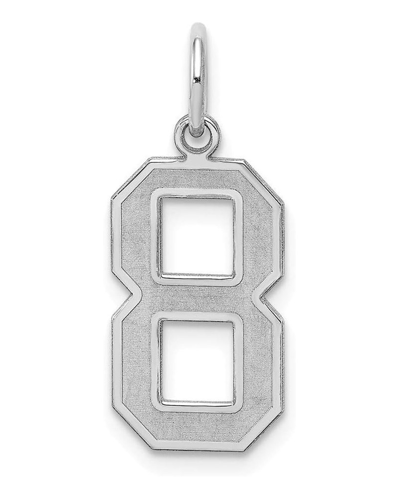 925 Sterling Silver Medium Satin Sport game Number Charm Pendant Necklace Jewelry Gifts for Women in Silver Choice of Numbers...