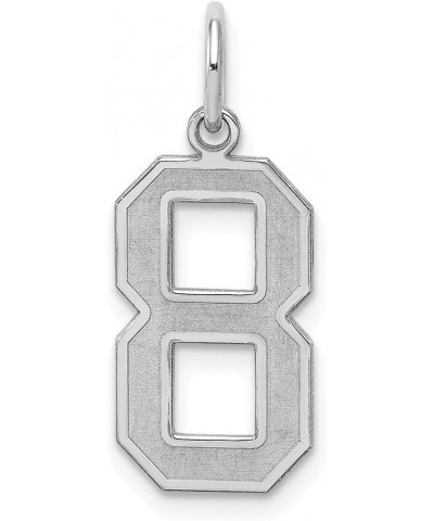 925 Sterling Silver Medium Satin Sport game Number Charm Pendant Necklace Jewelry Gifts for Women in Silver Choice of Numbers...