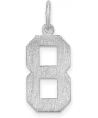 925 Sterling Silver Medium Satin Sport game Number Charm Pendant Necklace Jewelry Gifts for Women in Silver Choice of Numbers...