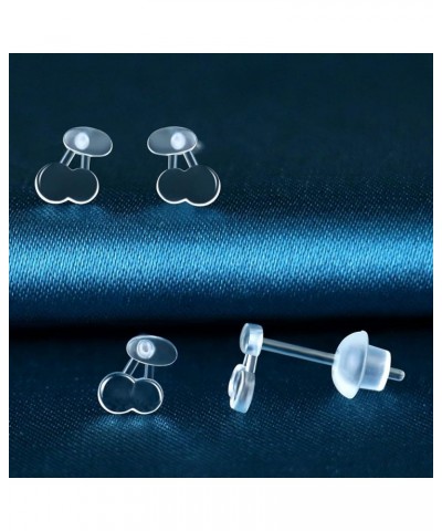 Plastic Earrings, Clear Earrings for Sports and Work, 6 Pairs Invisible Plastic Post Earrings For Sensitive Ears 6 Pairs Cher...