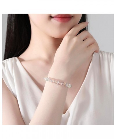 S925 Sterling Silver Dainty Luxury Clear Swarovski Elements Crystal Bead Bracelets Fashion Jewelry Gift for Women & Teen Girl...