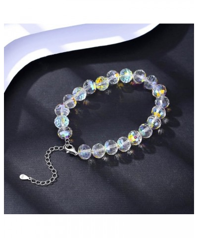 S925 Sterling Silver Dainty Luxury Clear Swarovski Elements Crystal Bead Bracelets Fashion Jewelry Gift for Women & Teen Girl...