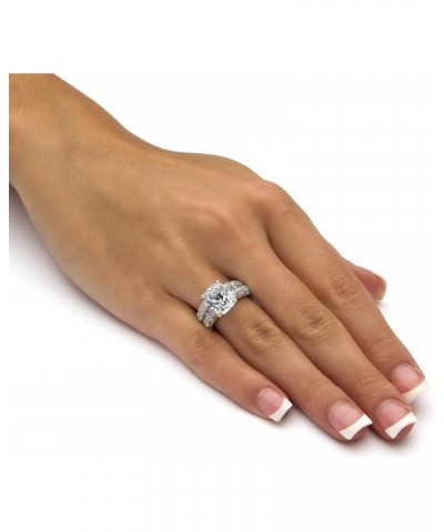 PalmBeach Yellow Gold-Plated or Platinum Plated Emerald Cut Cubic Zirconia Pave Bridal Ring Set Size 9 $30.55 Sets