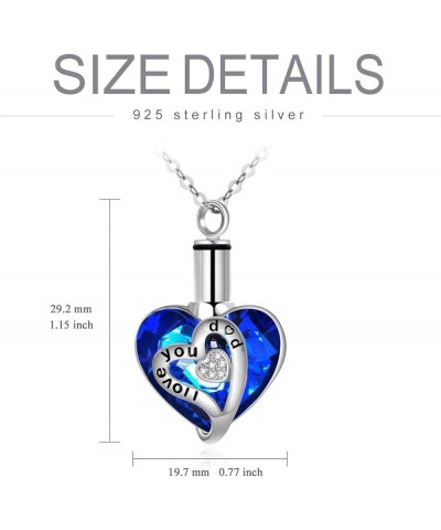 Heart URN Necklace S925 Sterling Silver Cremation Necklace for Ashes Embellished with Crystals from Austria, Fine Keepsake Me...