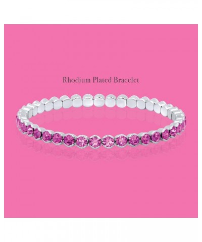 Rhodium Plated Tennis Bracelet - Fashionable Women's Accessory, Memory Wire Stretchable, Timeless Elegance for the Woman with...