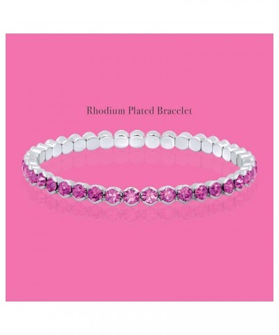 Rhodium Plated Tennis Bracelet - Fashionable Women's Accessory, Memory Wire Stretchable, Timeless Elegance for the Woman with...