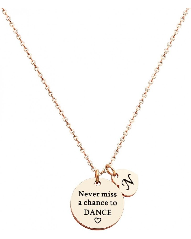 Dancer Gift Never Miss a Chance to Dance Inspirational Dancer Initial Necklace for Teen Girls Women N $11.59 Necklaces