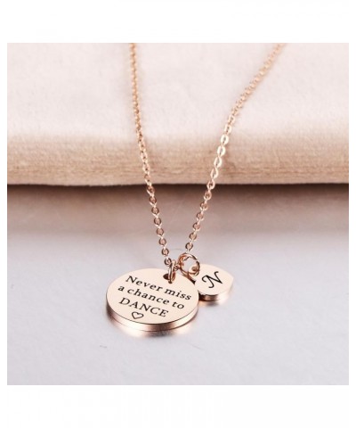 Dancer Gift Never Miss a Chance to Dance Inspirational Dancer Initial Necklace for Teen Girls Women N $11.59 Necklaces