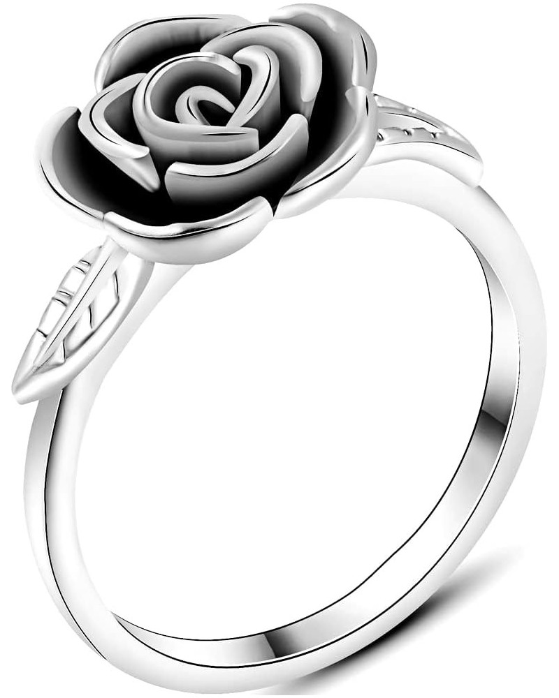 Stainless Steel Rose Flower Style Promise Statement Party Ring Silver $5.93 Rings