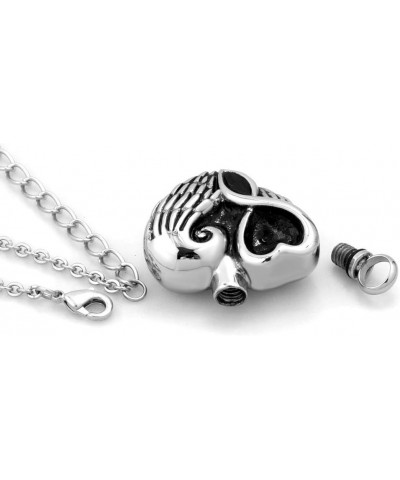 Animal Cremation Pendant Cute cat Stainless Steel Urn Jewelry Heart Angel Wing Urn Necklaces for Ashes Heart Angel Wing $9.17...