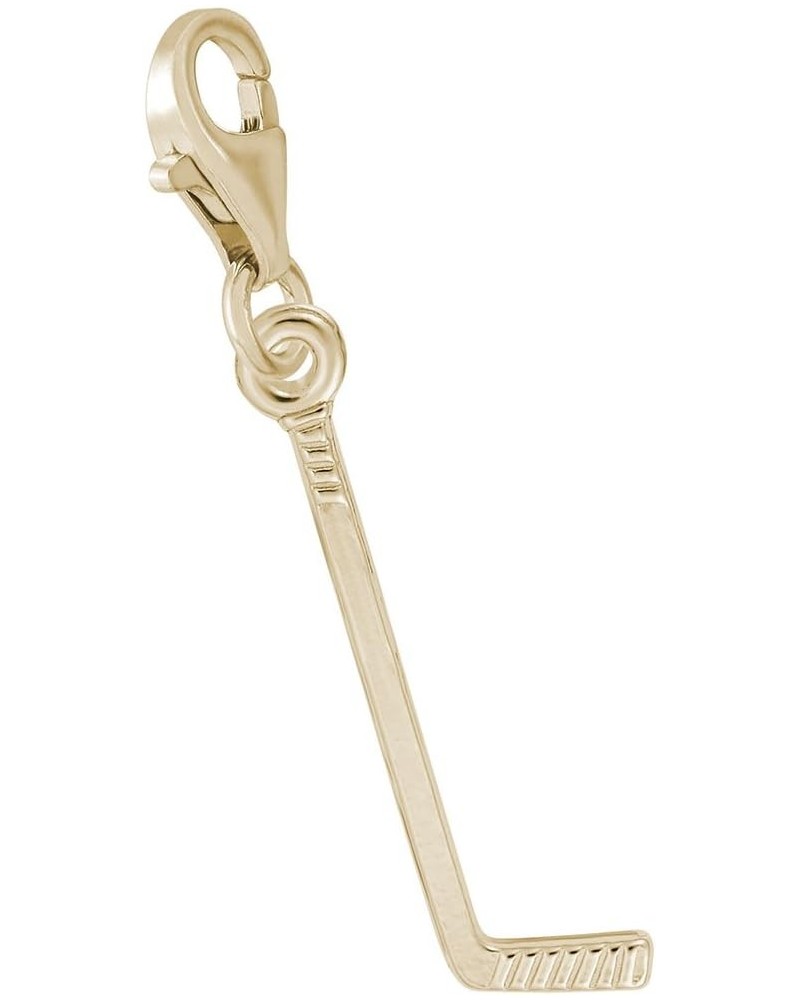 Hockey Stick Charm with Lobster Claw Clasp, Charms for Bracelets and Necklaces Yellow Gold $19.73 Bracelets