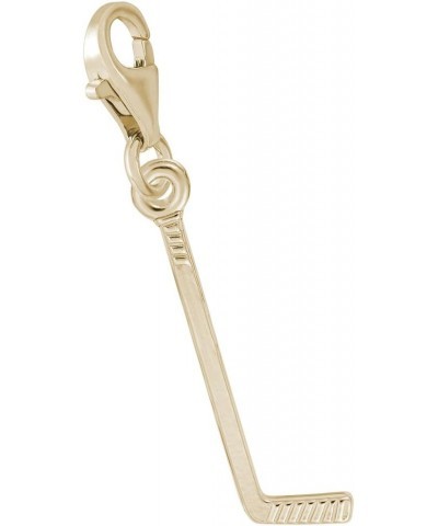 Hockey Stick Charm with Lobster Claw Clasp, Charms for Bracelets and Necklaces Yellow Gold $19.73 Bracelets