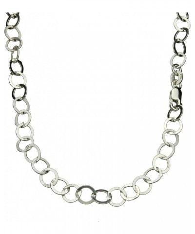 Sterling Silver Flat Circle Round Link 6mm Chain Necklace Nickel Free Italy 20 inches $9.71 Others