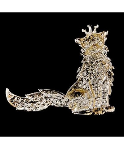 Austrian Crystal Rhinestone Adorable 3D Kitten Cat with Crown King Brooch Pink Gold-Tone $9.84 Brooches & Pins