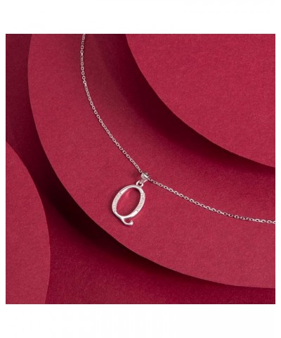 925 Sterling Silver Initial Necklace Cubic Zirconia Personalized Gifts for Girls Women Q $8.61 Necklaces