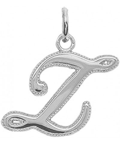 Solid 14k Gold Personalized Cursive-Style"A-Z" Initial Pendant (Size S/M/L) Small (Z) White Gold $66.70 Pendants