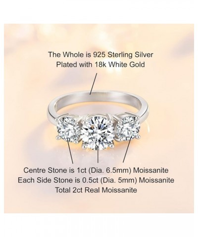 2-4ct Moissanite Engagement Wedding Ring for Women, 925 Sterling Silver D Color VVS Diamond Promise Ring with Certificate of ...