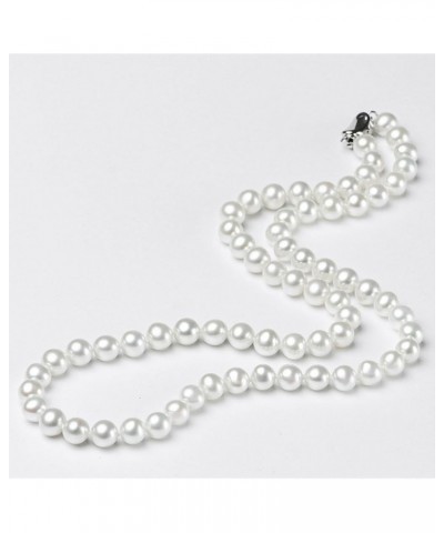 Round White Simulated Shell Pearl Necklace Pearl Choker Necklace Jewelry for Women 20 inch 8 mm $14.55 Necklaces