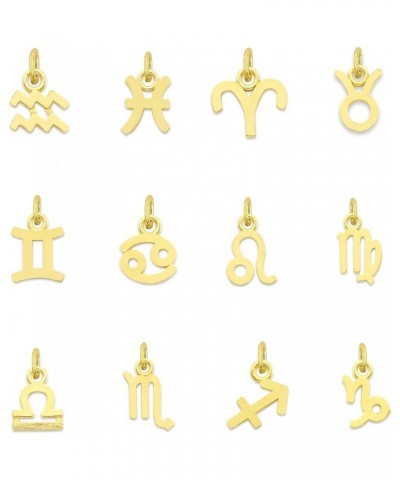 Solid 10k Gold Zodiac Charm Available in A-Z, Tiny Cute Horoscope Jewelry Cancer $14.62 Pendants