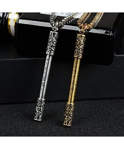 Classical Sun Wukong Golden Cudgel Pendant Necklace Stainless Steel The Monkey King Jewelry Long Vertical Necklace Jewelry Go...