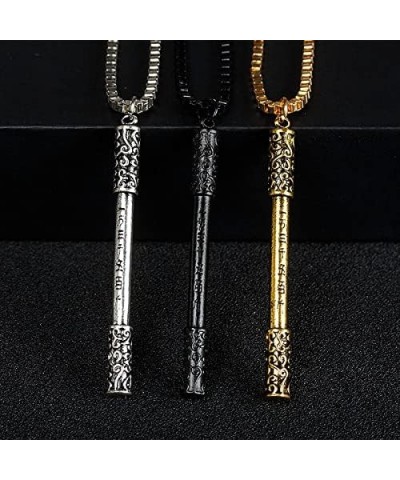 Classical Sun Wukong Golden Cudgel Pendant Necklace Stainless Steel The Monkey King Jewelry Long Vertical Necklace Jewelry Go...