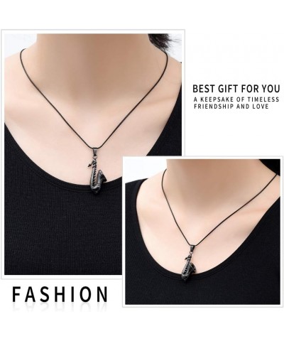 Music Urn Saxophone Horn Chain Necklace Cremation Ash Keepsake Pendant Black $12.34 Necklaces